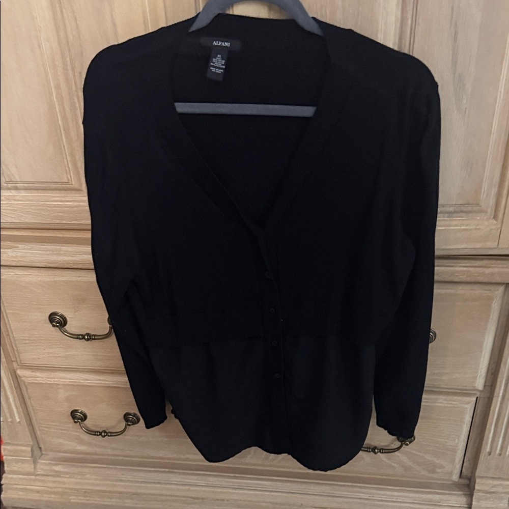 Alfani Women's Black Button Down Shirt